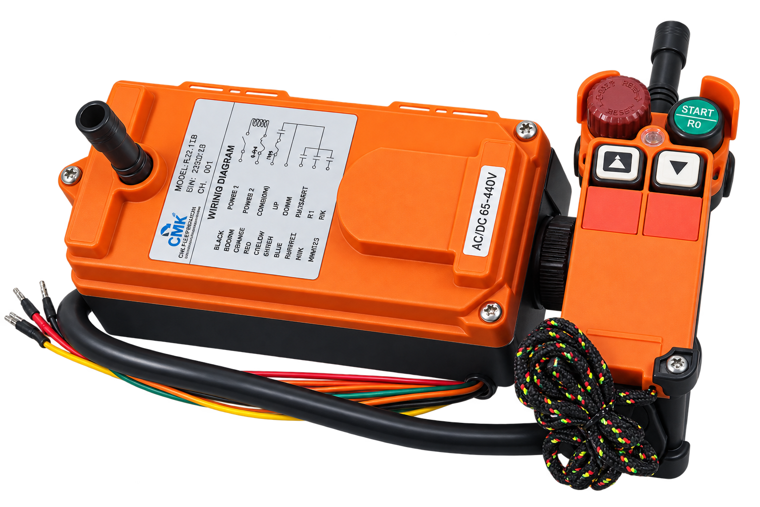 Wireless Radio Remote, 2 Double speed push button+1 off, IP-65, 100 Mtr Range, AC/DC